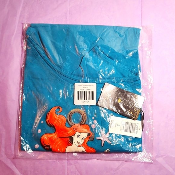 ❤️NWT VINTAGE TORRIID TOP DISNEY PRINCESS ARIEL LITTLE MERMAID SHIRT, SIZE 2X - Picture 9 of 12